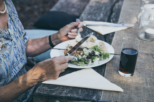 Old woman eating