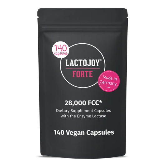 LactoJoy Forte - 28,000 FCC - 140 Vegan Capsules Refill Pack with 6h Depot Effect